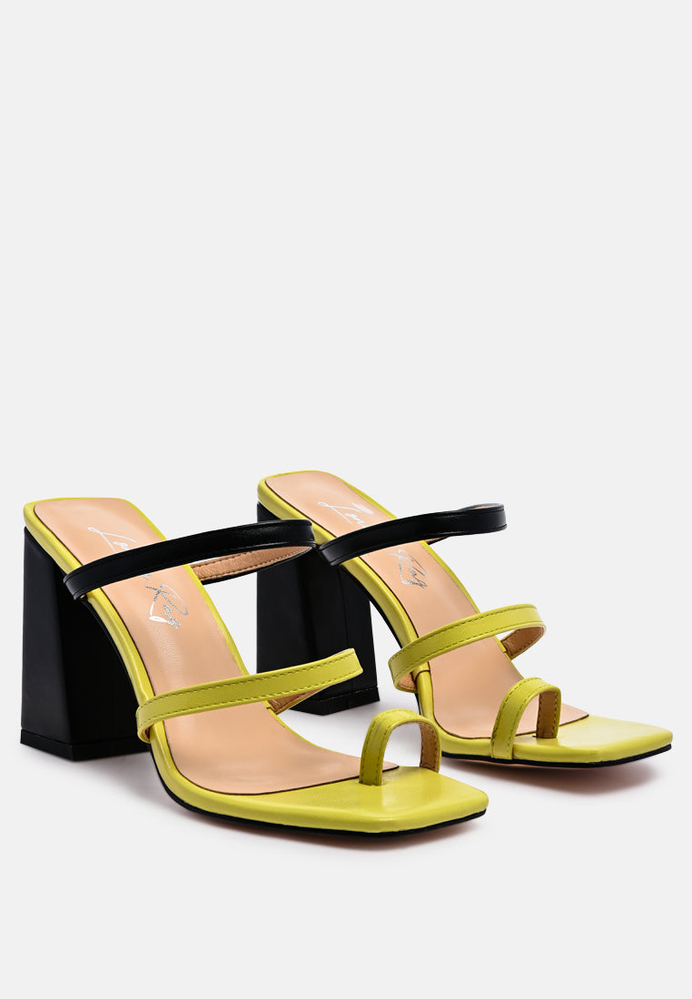 Marve Color Block Heeled Sandals by London Rag