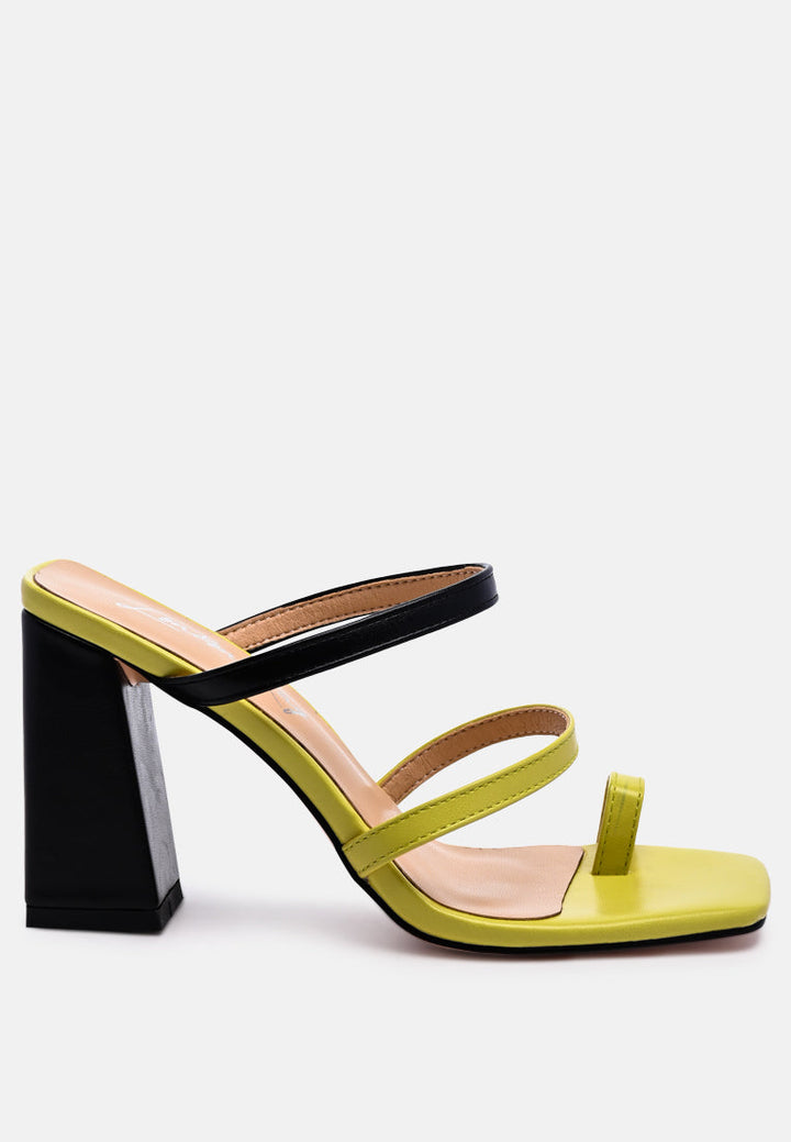 Marve Color Block Heeled Sandals by London Rag