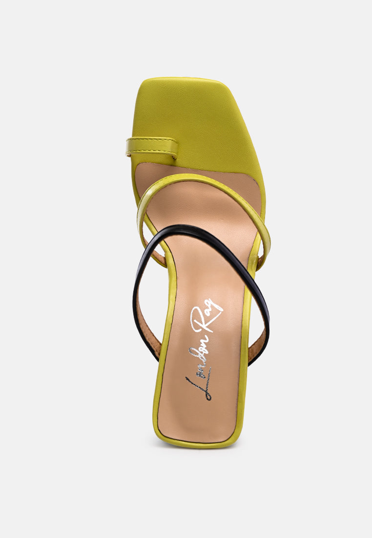 Marve Color Block Heeled Sandals by London Rag