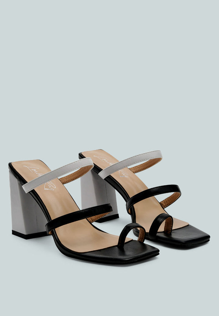 Marve Color Block Heeled Sandals by London Rag