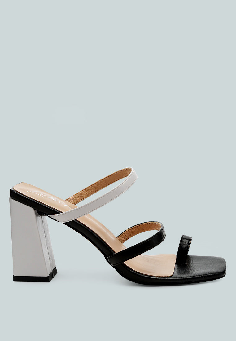 Marve Color Block Heeled Sandals by London Rag