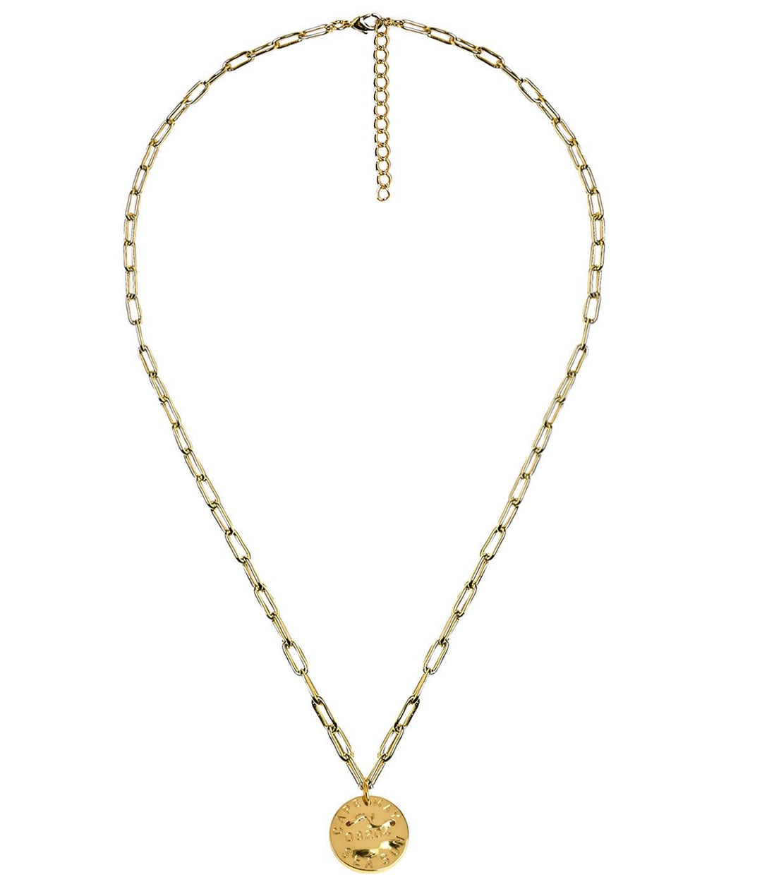 Mini Beach Tag Charm Necklace – 18k Gold Plated