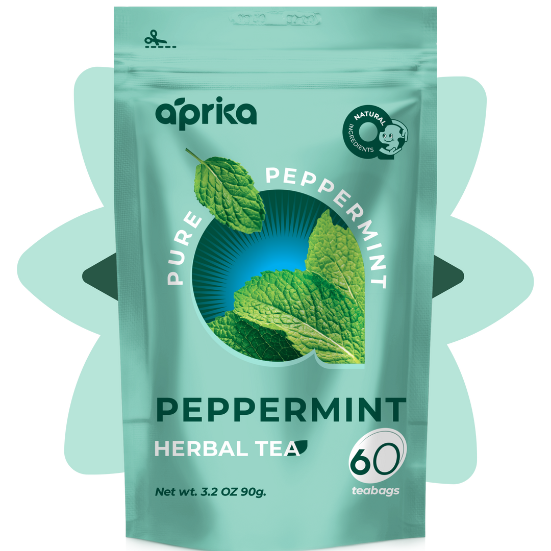 100% Pure Peppermint Herbal Tea, 60 bags by Aprika Life
