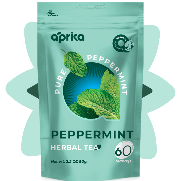 100% Pure Peppermint Herbal Tea, 60 bags by Aprika Life