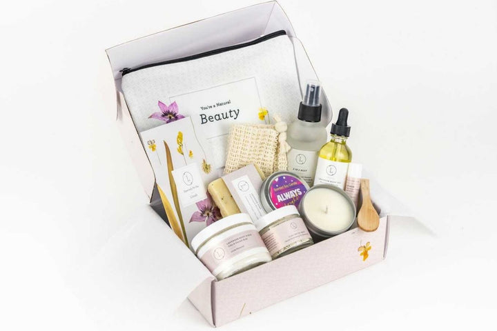Spa Gift Box, Natural Lavender Bath & Body Relaxing Package for Friend by Lizush