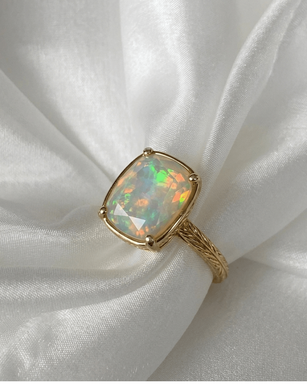 Opal Elongated Cushion Cocktail Ring