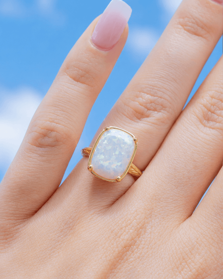 Opal Elongated Cushion Cocktail Ring