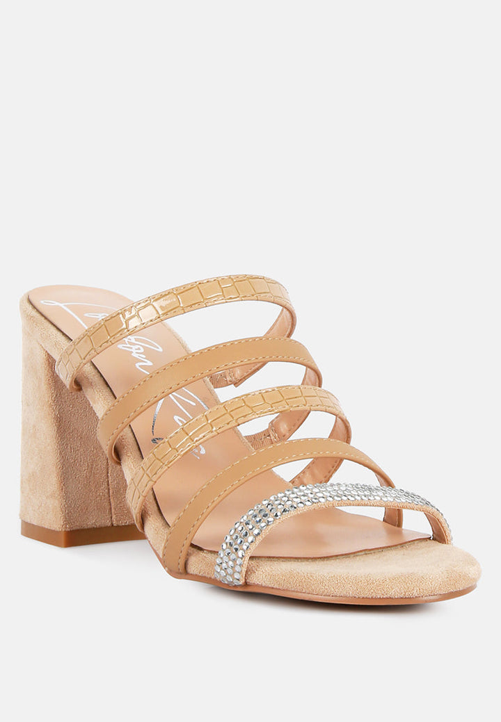 peaches strapped rhinestone embellished sandals by London Rag