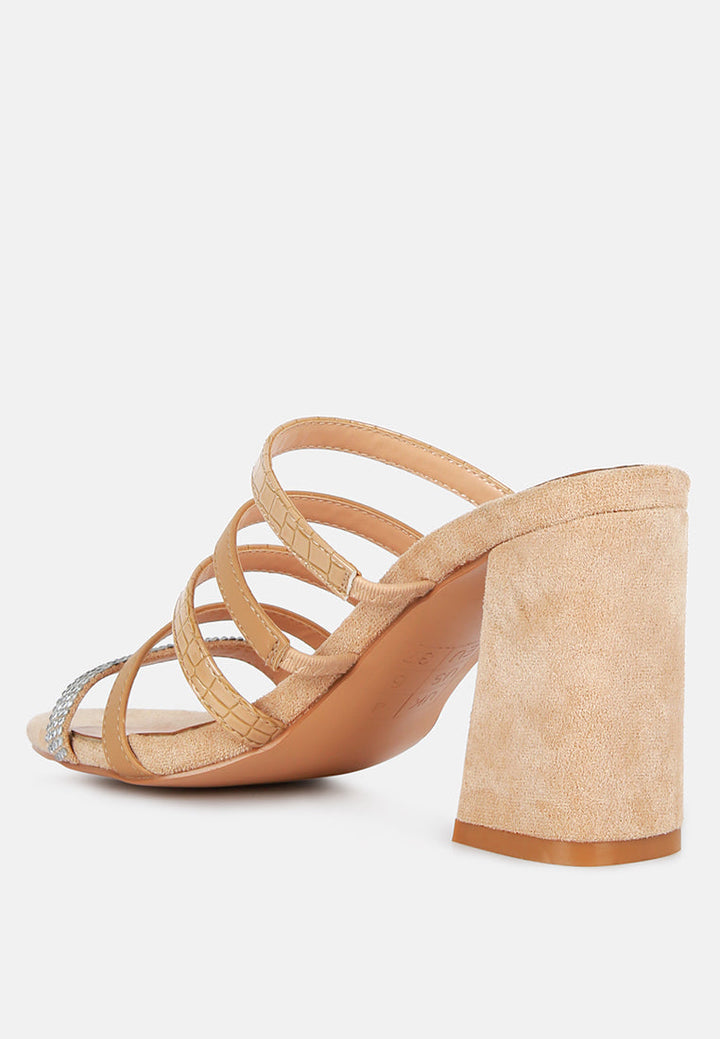 peaches strapped rhinestone embellished sandals by London Rag