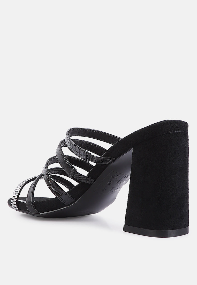 peaches strapped rhinestone embellished sandals by London Rag