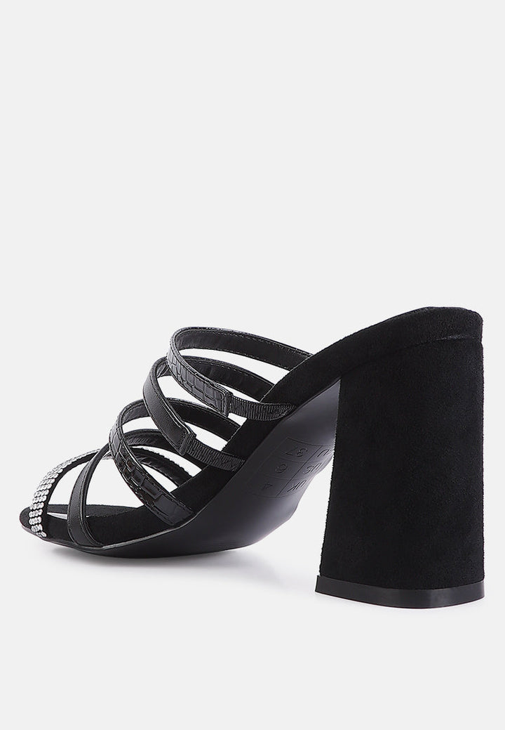 peaches strapped rhinestone embellished sandals by London Rag