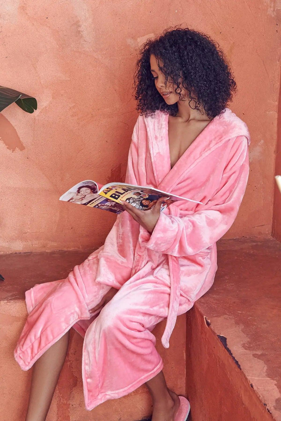 Women's Hooded Plush Robes by Lotus Linen