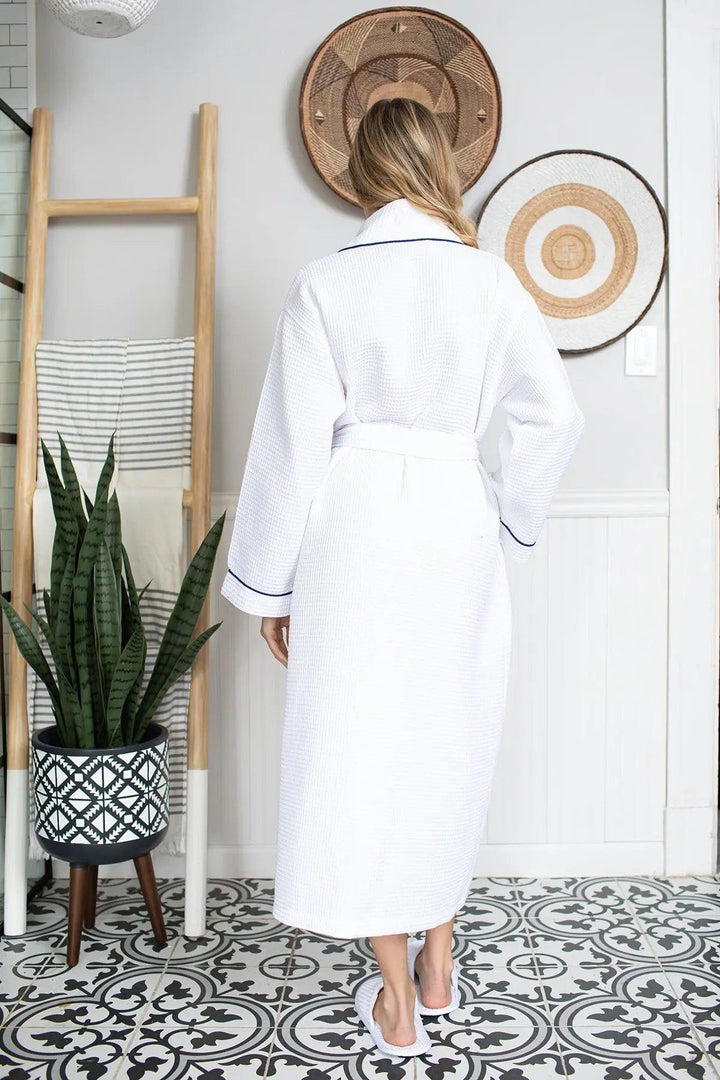 Women's Piped Waffle Robes by Lotus Linen