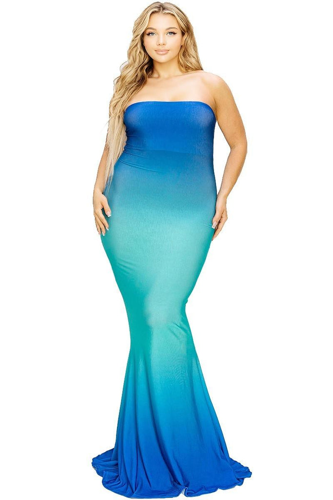 Plus hot summer gradient tube maxi dress by VYSN  Pomp and Port