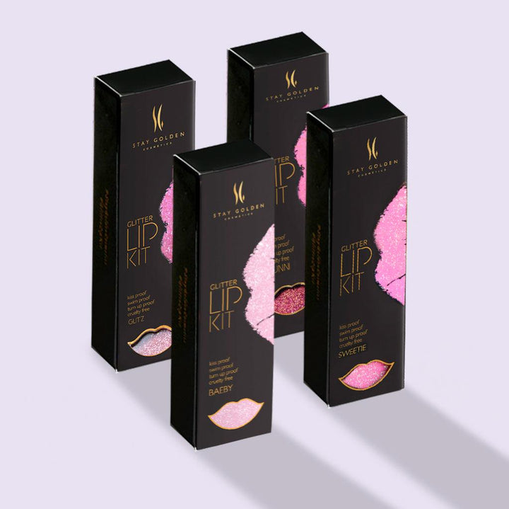 Pretty In Pink Glitter Lip Kit Bundle by Stay Golden Cosmetics
