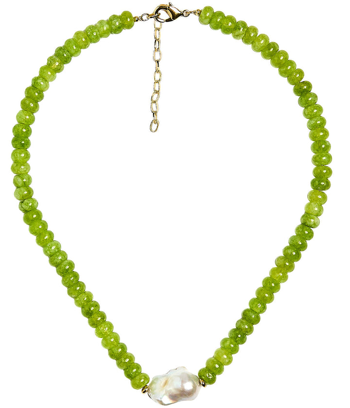 Susie- Quartz Beaded Necklace with freshwater Pearl