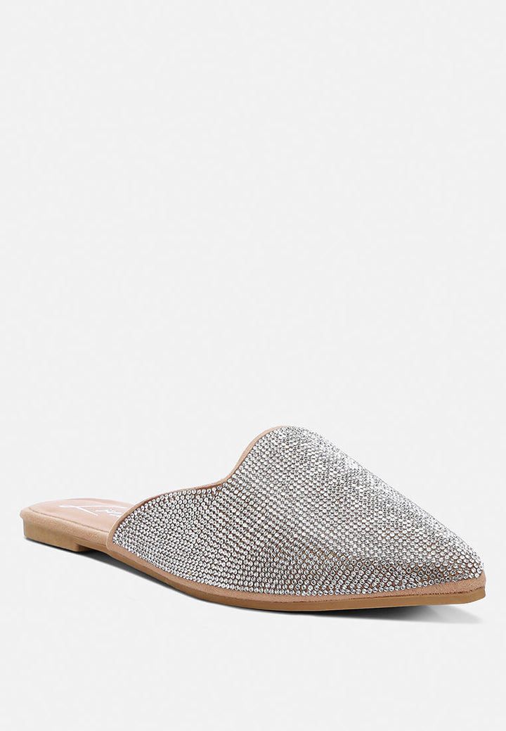 Rayen Rhinestones Embellished Mules by London Rag