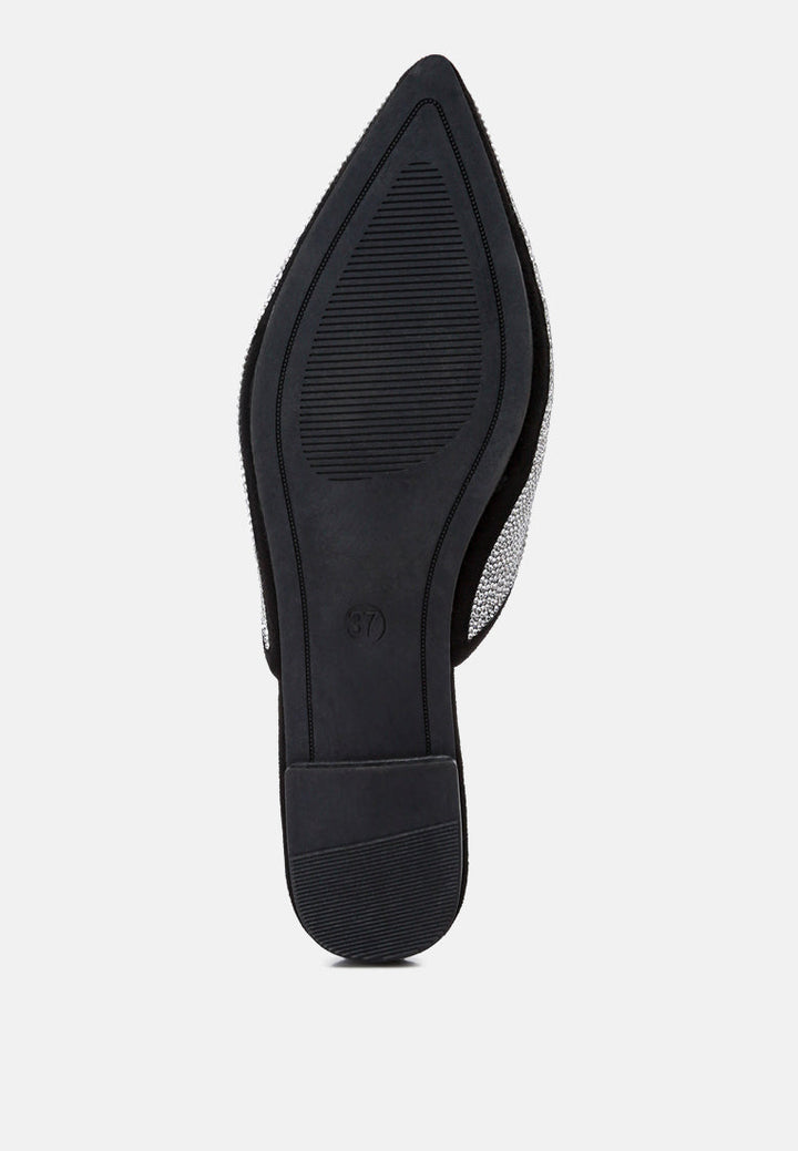 Rayen Rhinestones Embellished Mules by London Rag