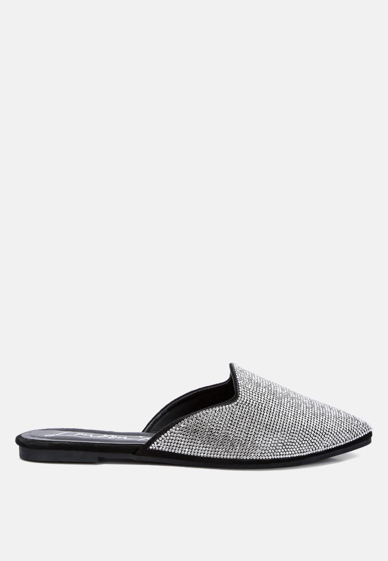Rayen Rhinestones Embellished Mules by London Rag