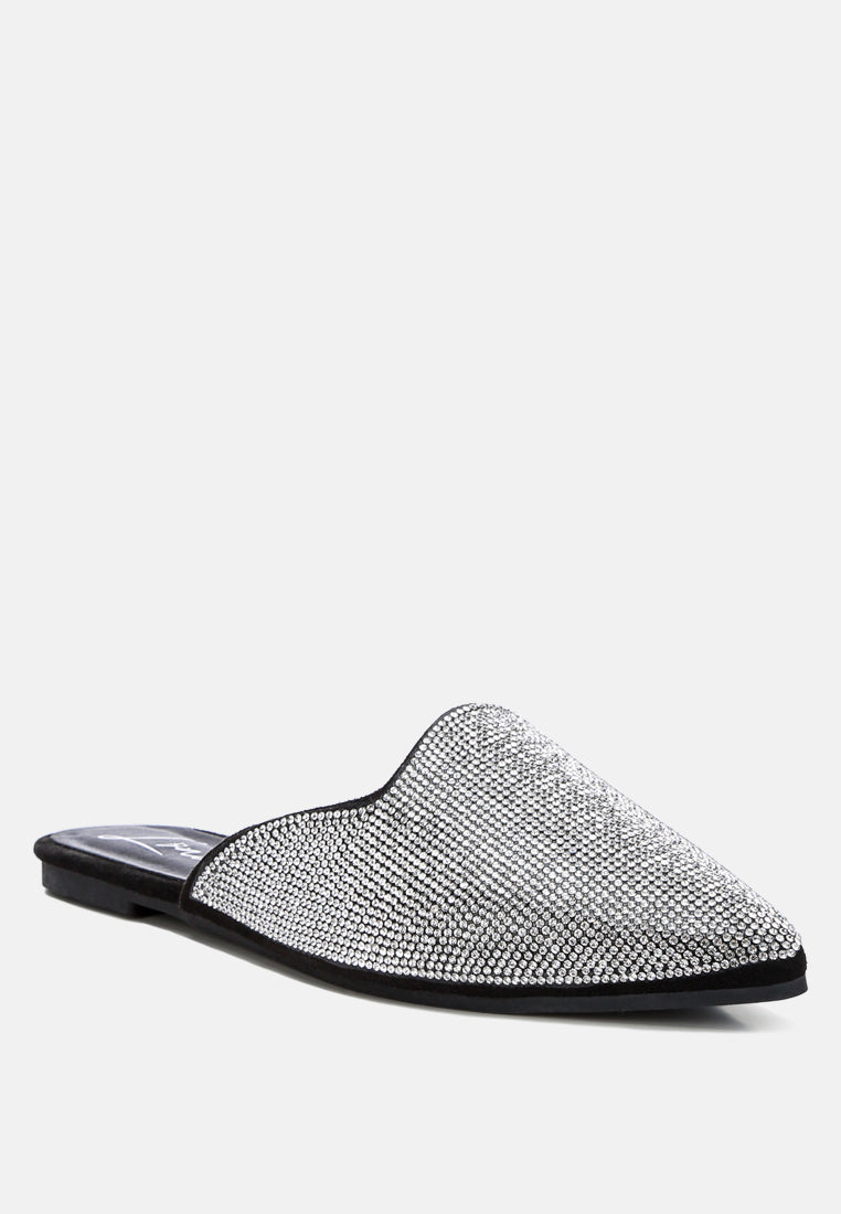 Rayen Rhinestones Embellished Mules by London Rag