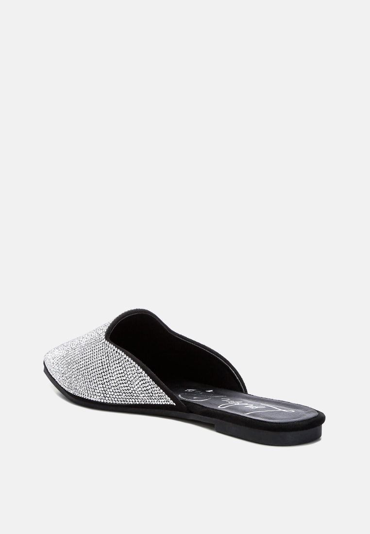 Rayen Rhinestones Embellished Mules by London Rag
