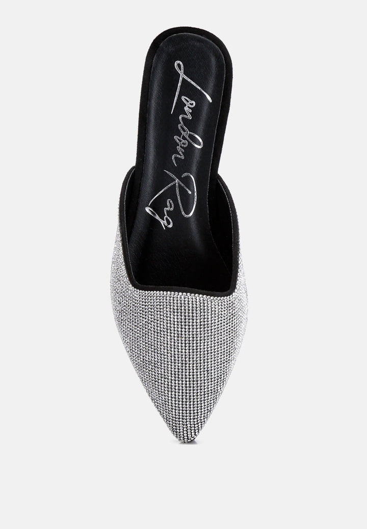 Rayen Rhinestones Embellished Mules by London Rag