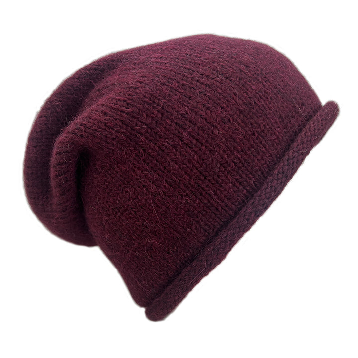 Wine Essential Knit Alpaca Beanie