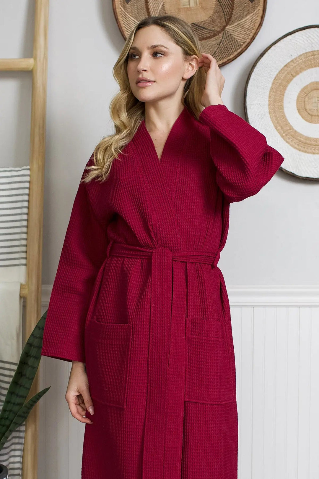Lightweight Cotton Waffle Robe for Women by Lotus Linen