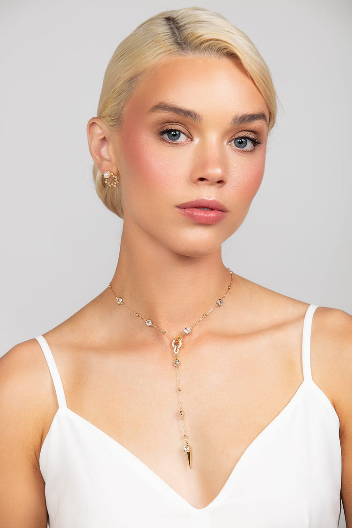 Ricky Spike Charm Lariat Necklace