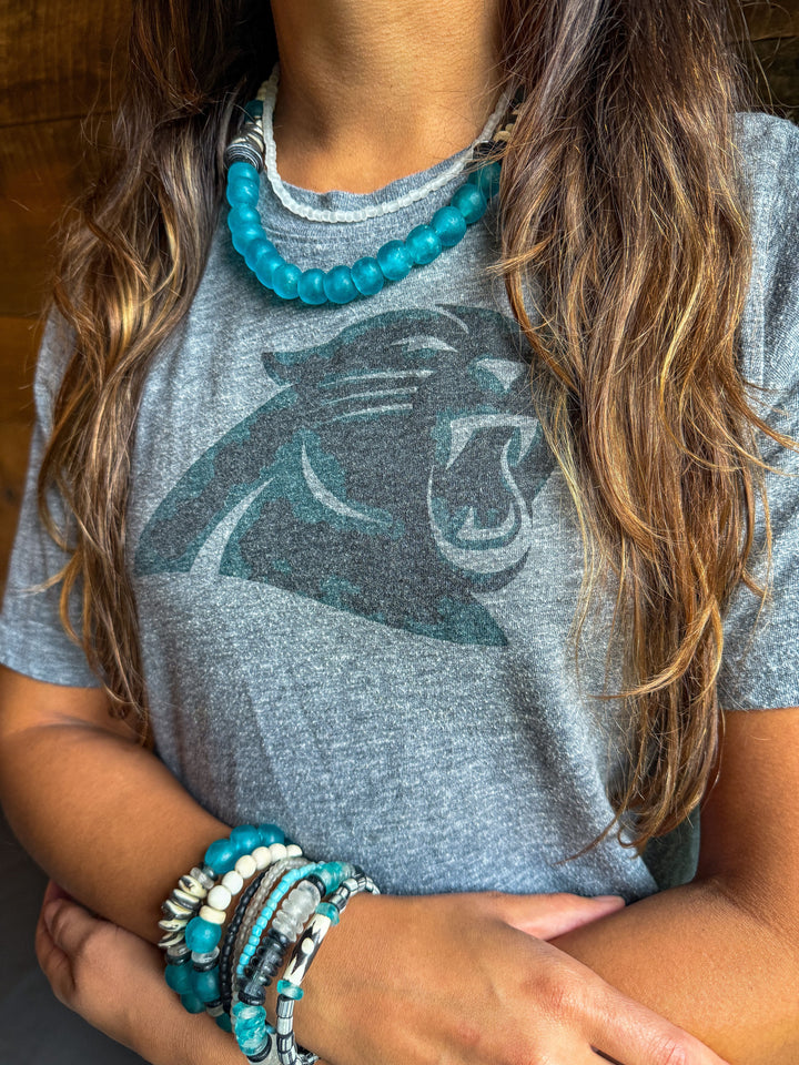 Intricate Stack Bracelet | Mixed Glass Panther Pride