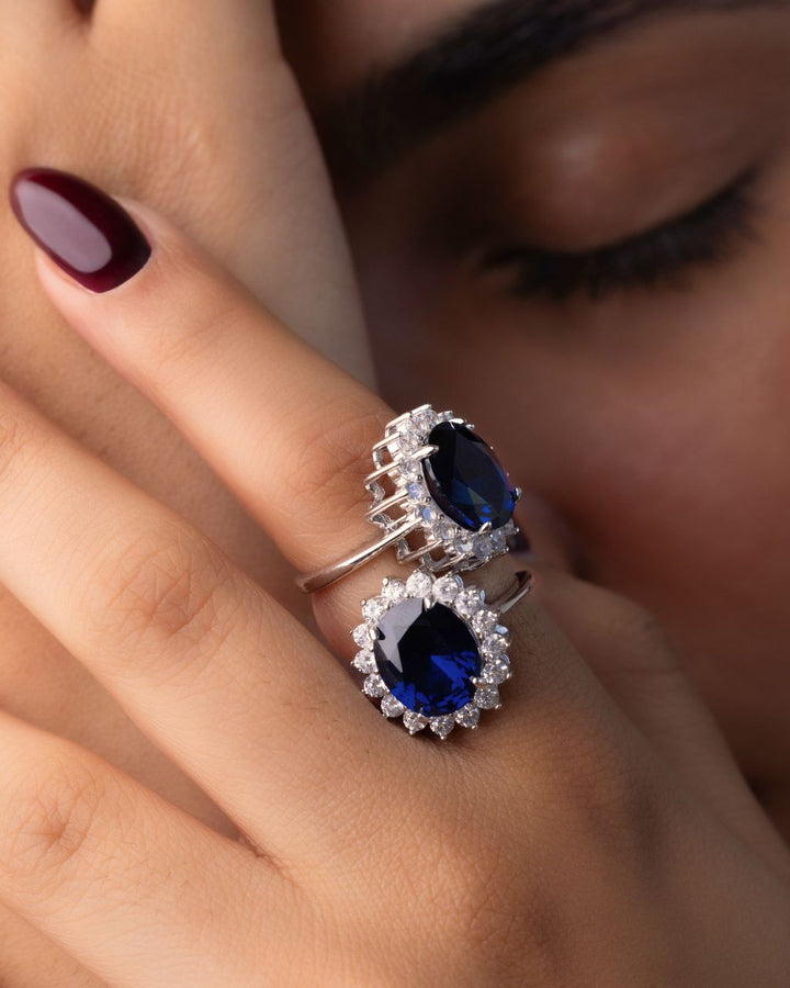 Sapphire Halo Ring