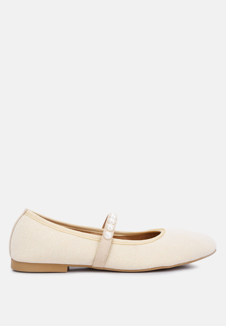 sassie pearl embellished ballerina flats by London Rag