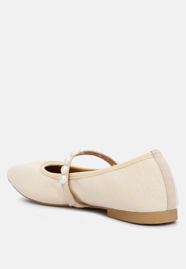 sassie pearl embellished ballerina flats by London Rag