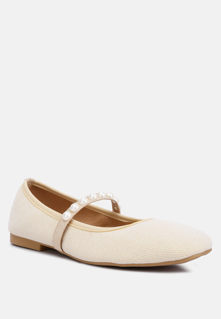 sassie pearl embellished ballerina flats by London Rag