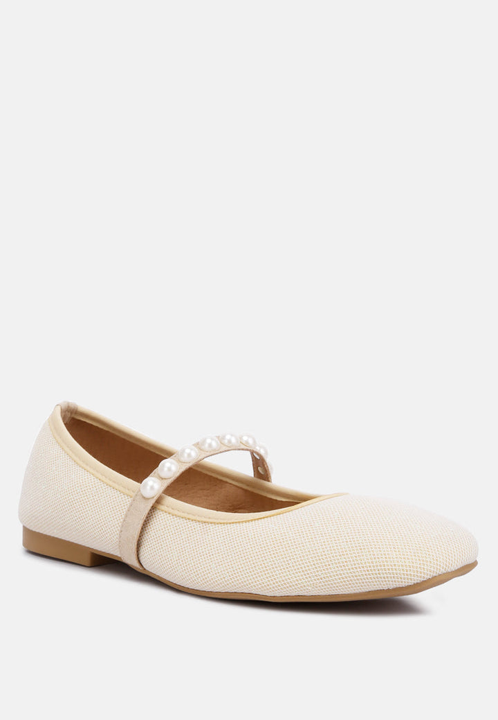 sassie pearl embellished ballerina flats by London Rag