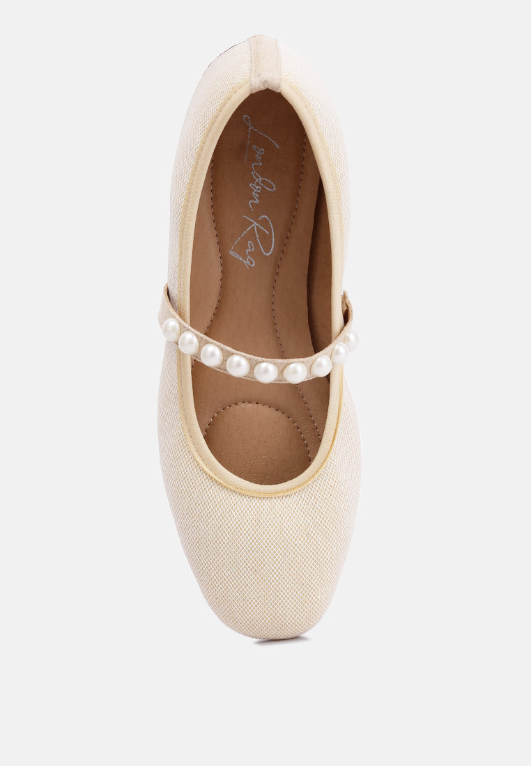 sassie pearl embellished ballerina flats by London Rag
