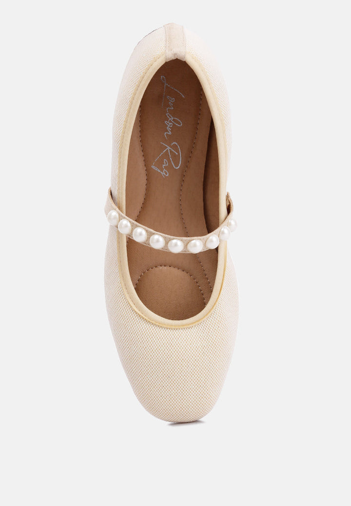 sassie pearl embellished ballerina flats by London Rag