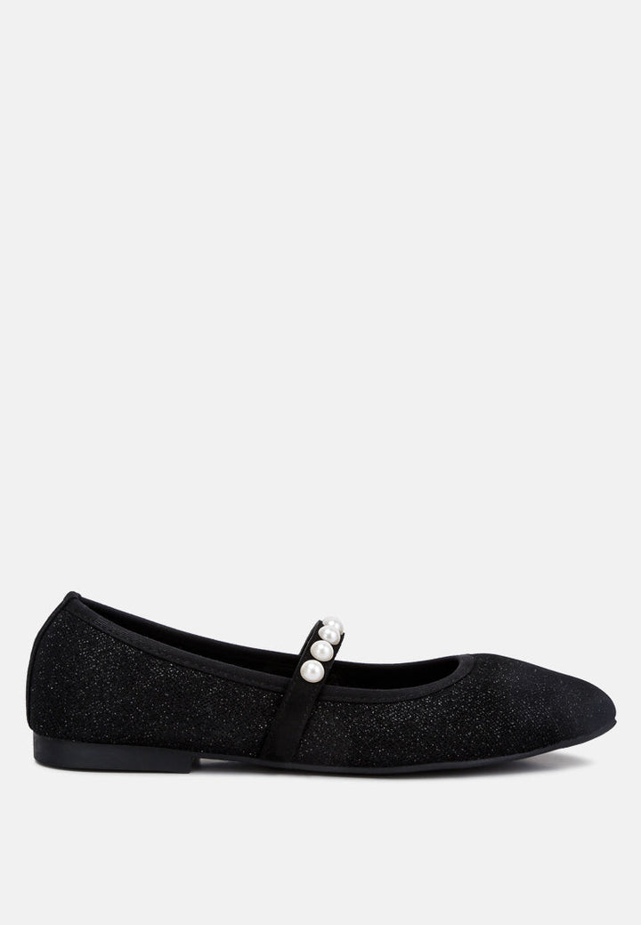 sassie pearl embellished ballerina flats by London Rag