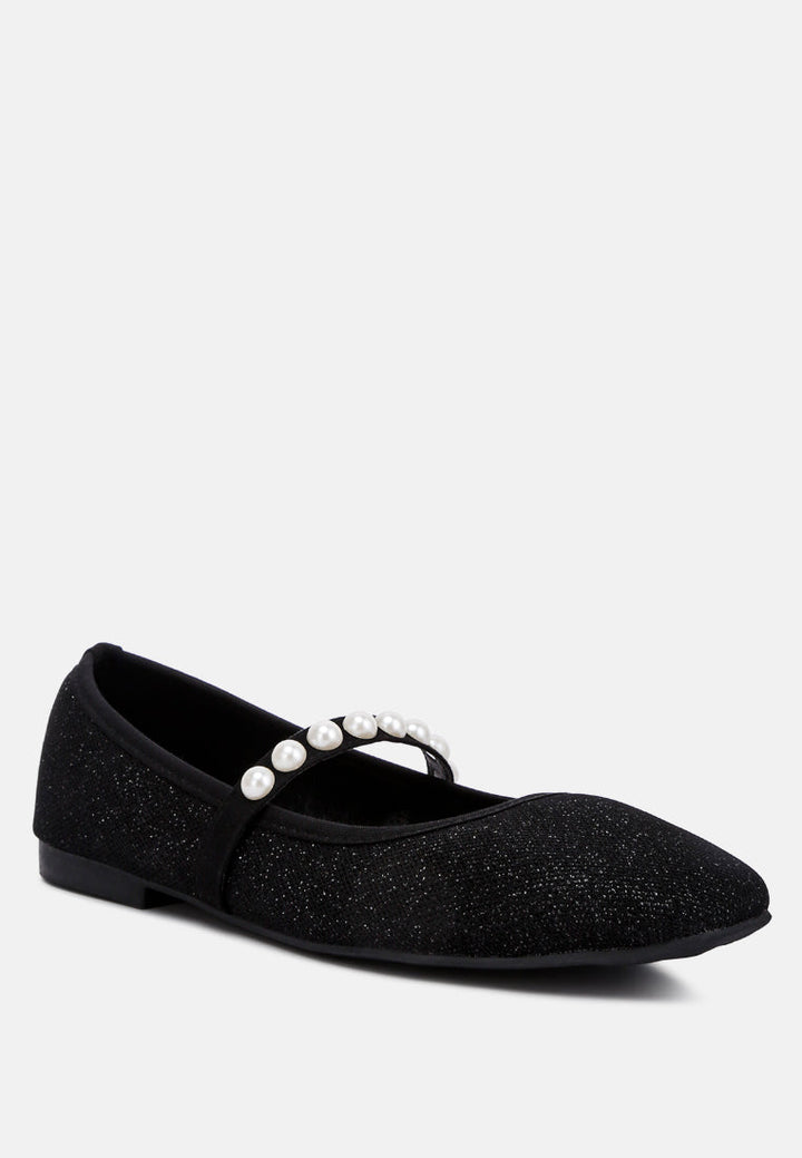sassie pearl embellished ballerina flats by London Rag