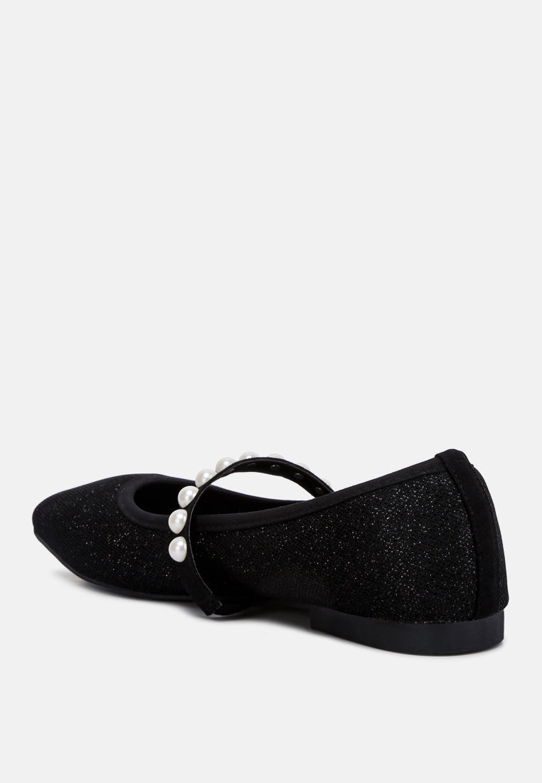 sassie pearl embellished ballerina flats by London Rag
