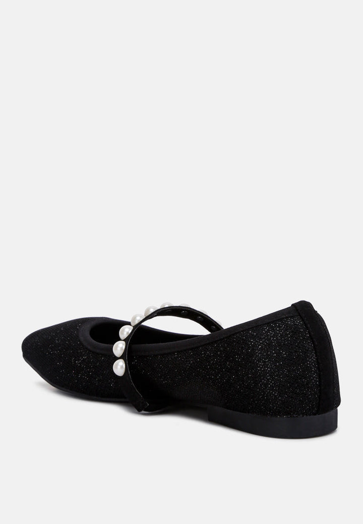 sassie pearl embellished ballerina flats by London Rag