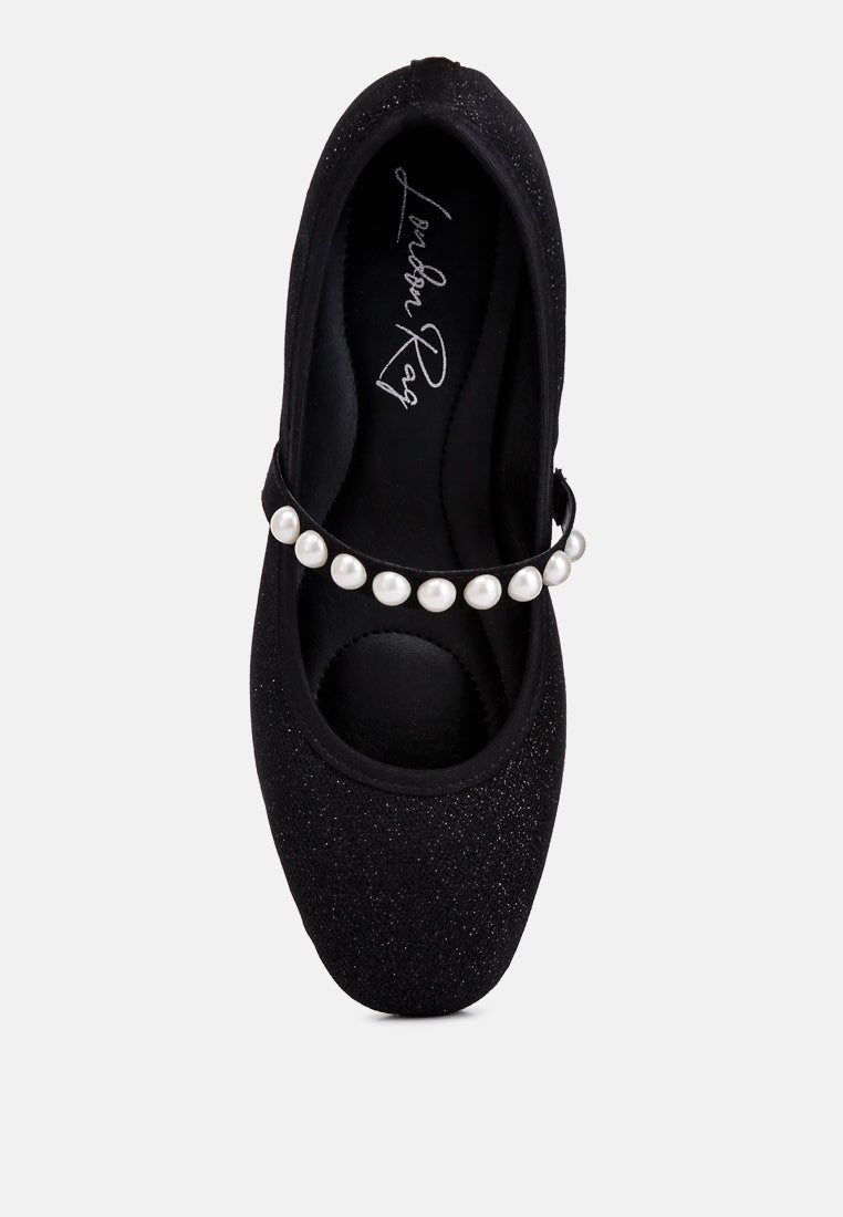 sassie pearl embellished ballerina flats by London Rag