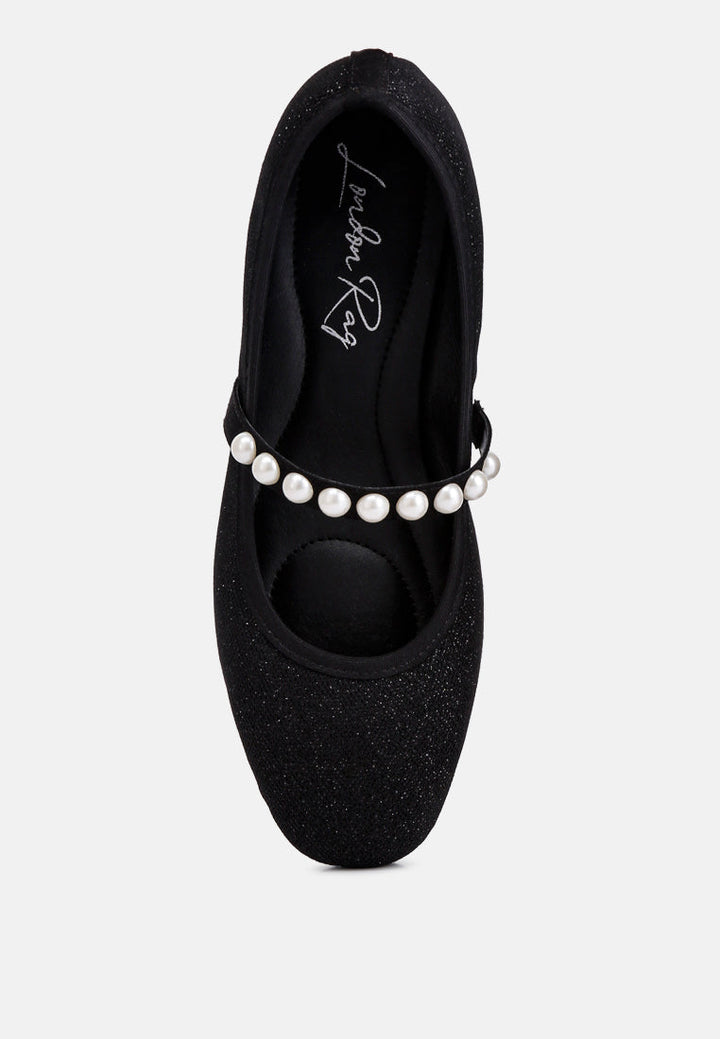 sassie pearl embellished ballerina flats by London Rag