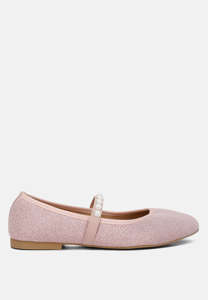 sassie pearl embellished ballerina flats by London Rag