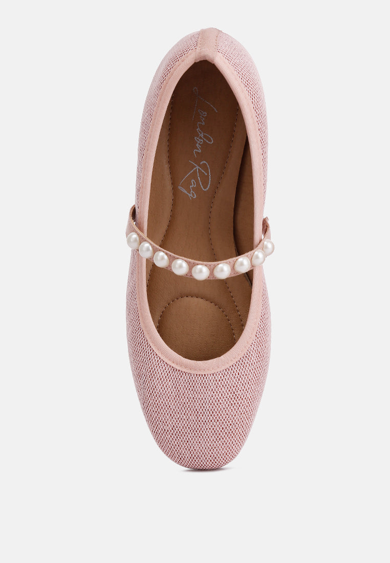 sassie pearl embellished ballerina flats by London Rag