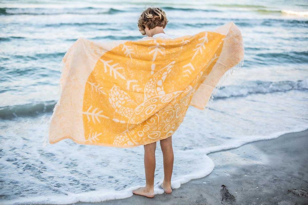 Sea Turtle Turkish Towel - Jaune - Sun Drunk
