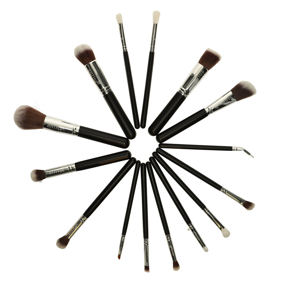 Set of 15 Professional Synthetic Makeup Brushes by Aniise