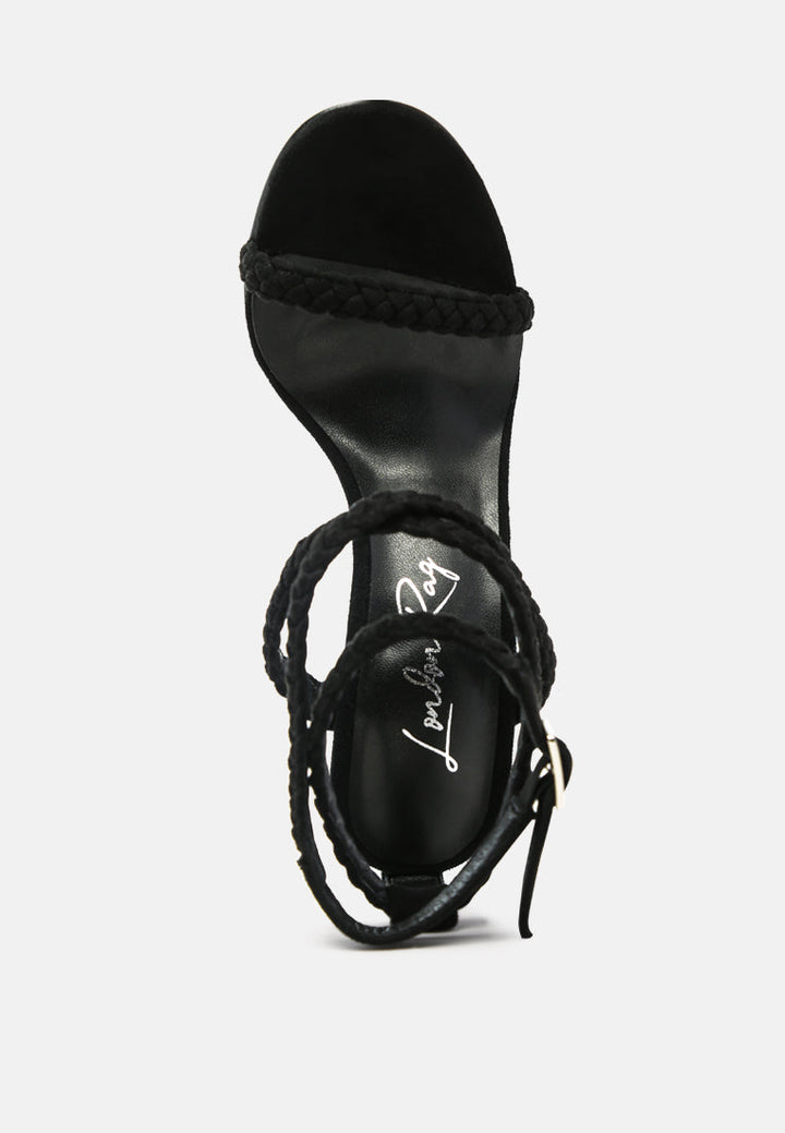 Sherri High Heeled Faux Suede Sandals by London Rag