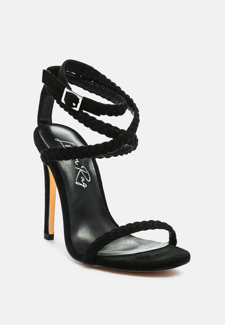 Sherri High Heeled Faux Suede Sandals by London Rag