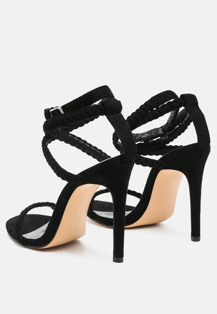 Sherri High Heeled Faux Suede Sandals by London Rag